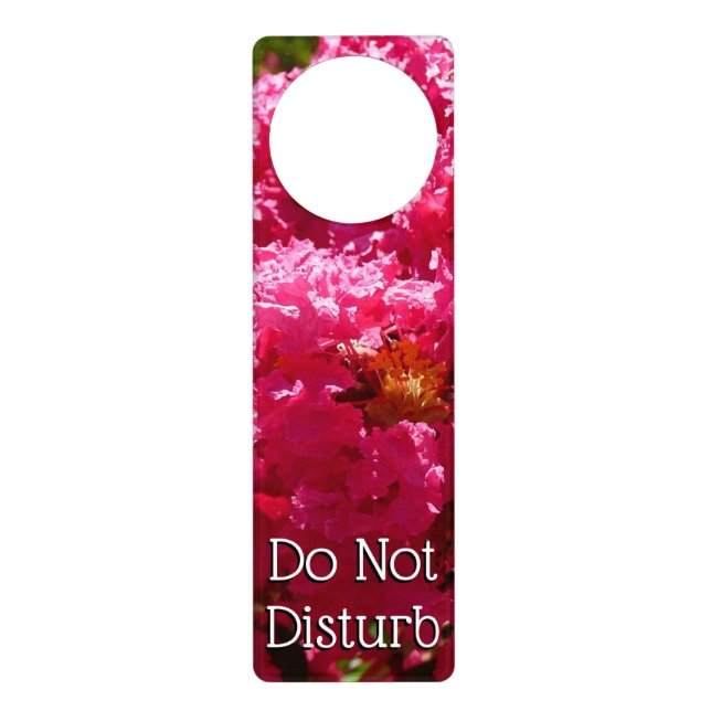 Crepe Myrtle Tree Magenta Floral Door Hanger (Front)