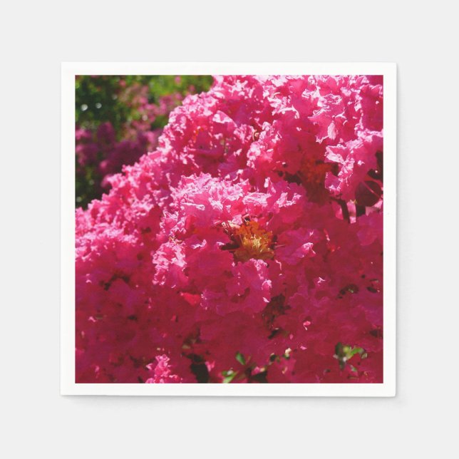Crepe Myrtle Tree Magenta Floral Napkins (Front)