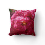 Crepe Myrtle Tree Magenta Floral Throw Pillow