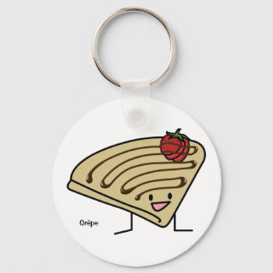 Crepe pasty Strawberry dessert chocolate French Keychain