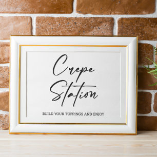 Crepe station Wedding sign Poster