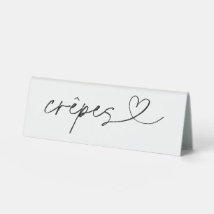Crepes Food Label Wedding Drink Bar Acrylic Sign
