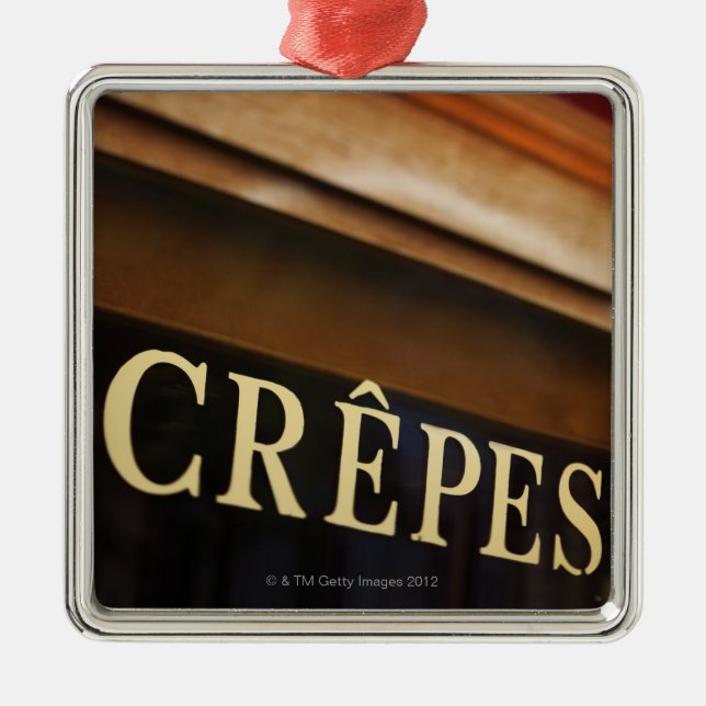 Crepes sign, Paris Metal Ornament (Front)