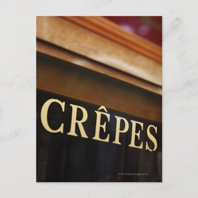Crepes sign, Paris Postcard (Front)