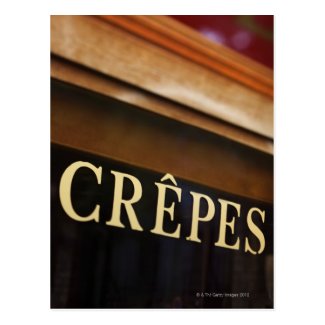 Crepes sign, Paris Postcard