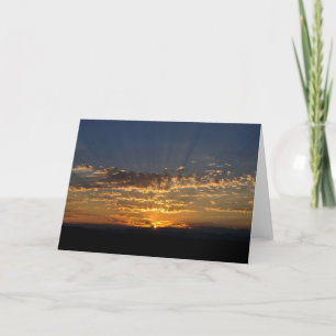 Crepuscular Sun Rays over Olympic Mountains-Art Card
