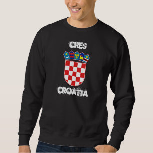 Cres, Croatia with coat of arms Sweatshirt