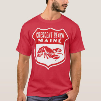 Crescent Beach Maine Retro  Shield Red T-Shirt