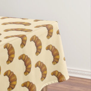 Crescent Buttery French Croissant Bread Pastry Tablecloth
