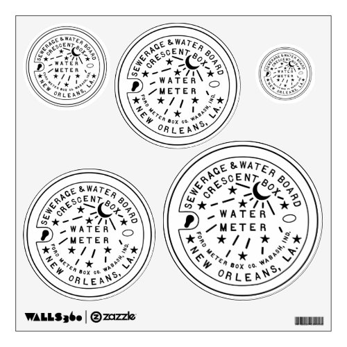 Crescent City Water Meter Cover Outline Wall Decal
