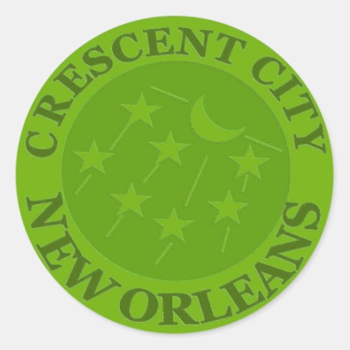 Crescent City Water Meter Lid Classic Round Sticker