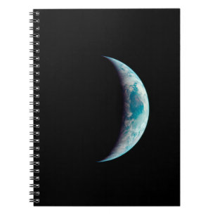 crescent earth planet science space universe geek  notebook