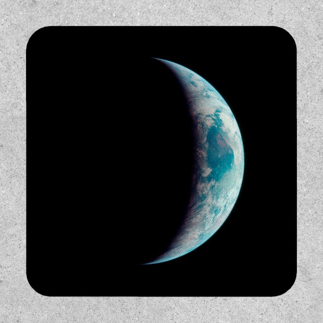 crescent earth planet science space universe geek  patch (Front)