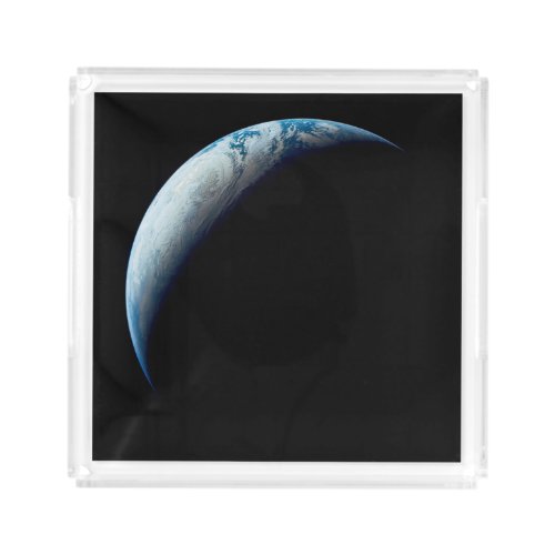 Crescent Earth Taken From The Apollo 4 Mission 2 Acrylic Tray