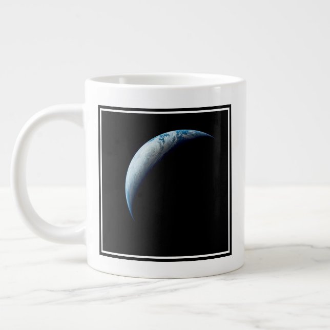 Crescent Earth Taken From The Apollo 4 Mission. 2 Giant Coffee Mug (Left)
