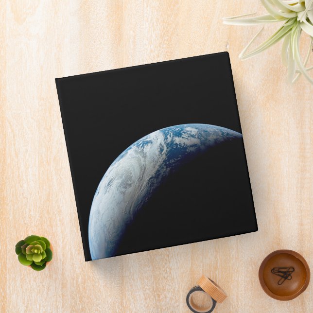 Crescent Earth Taken From The Apollo 4 Mission. 3 Ring Binder (In Situ)
