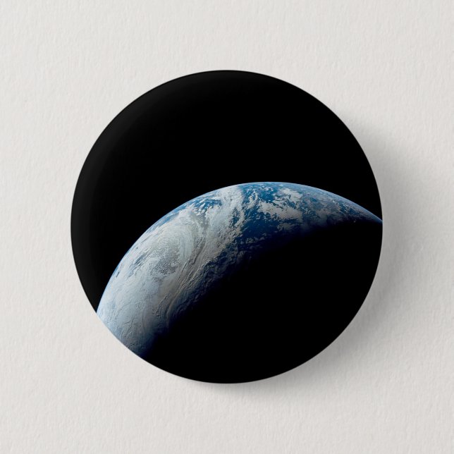 Crescent Earth Taken From The Apollo 4 Mission. Button (Front)
