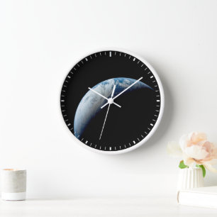 Crescent Earth Taken From The Apollo 4 Mission. Clock