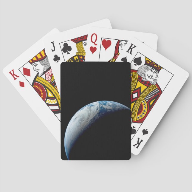 Crescent Earth Taken From The Apollo 4 Mission. Poker Cards (Back)