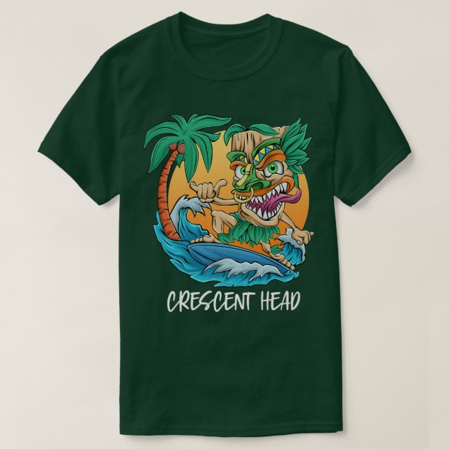 Crescent Head Australia Palm Tree Surfing Beach Va T-Shirt (Design Front)