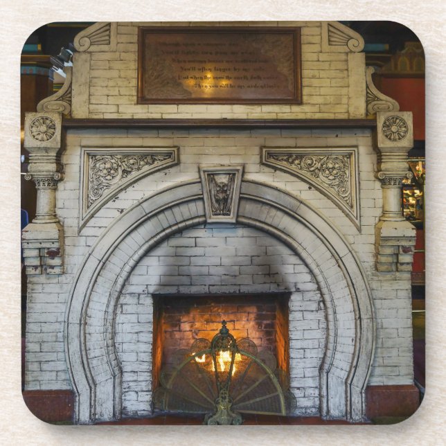 Crescent Hotel Fireplace Drink Coaster (Front)