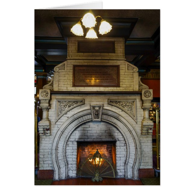 Crescent Hotel Fireplace Greeting Card (Front)