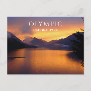 Crescent Lake, Sunset, Olympic National Park, WA Postcard