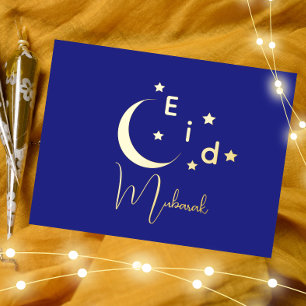 Crescent Luxury Gold Foil Eid Mubarak Card