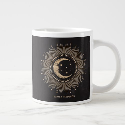Crescent Man on the Moon Personalized Giant Coffee Mug