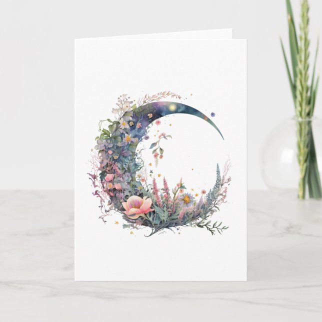 Crescent Moon #2 Letterpress Thank You Card (Front)