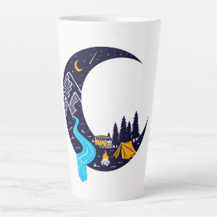 Crescent Moon Adventure Camping Latte Mug