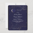 Crescent Moon and Night Stars Navy Wedding