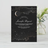 Crescent Moon and Night Stars Sweet 16 Invitation (Standing Front)