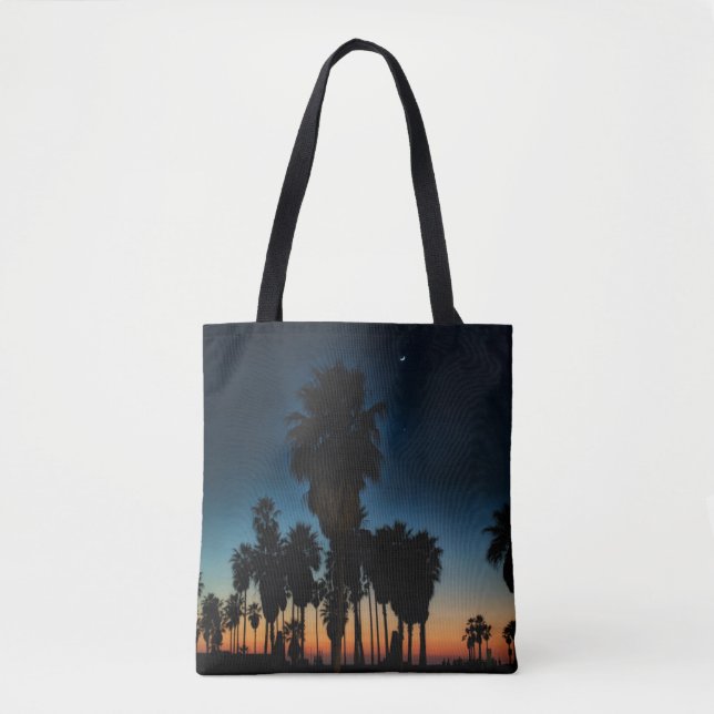 Crescent Moon And One Star On Sunset Tote Bag (Front)