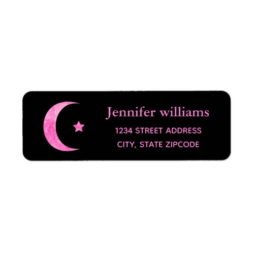 Crescent Moon And Star Address Label