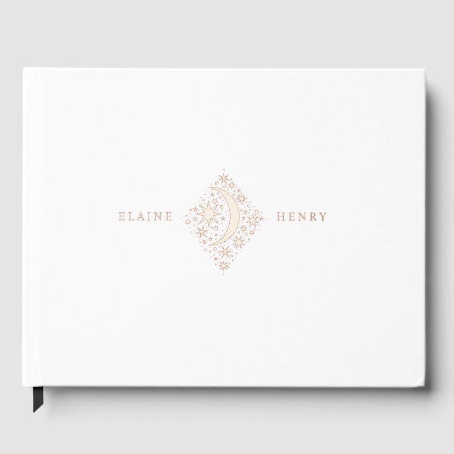 Crescent Moon and Stars Foil Guest Book (Front)