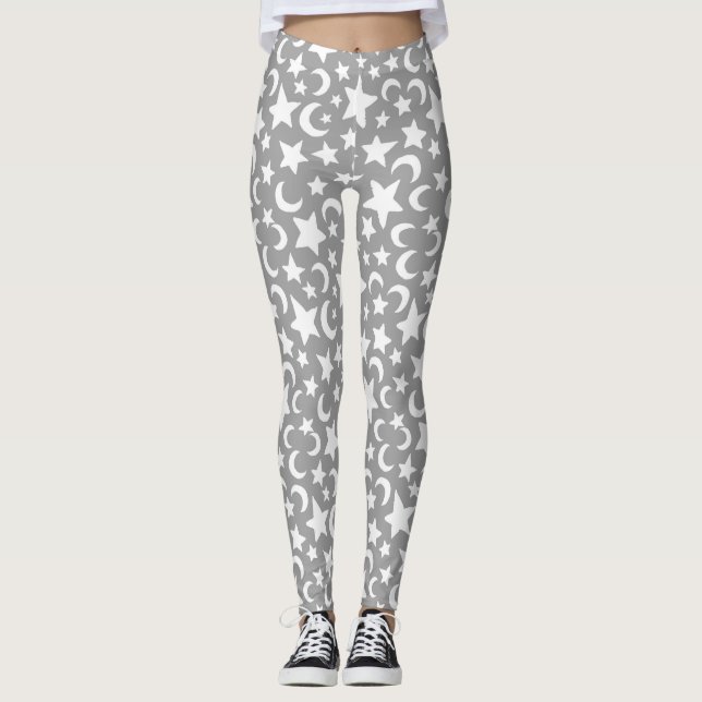 Crescent Moon and Stars Leggings (Front)