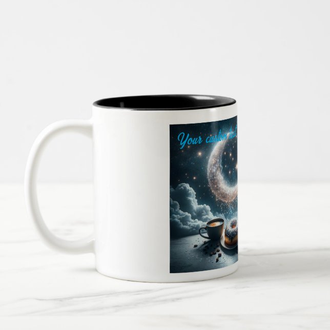 Crescent moon and twinkling stars coffee mug (Left)