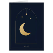 Crescent Moon Arch Navy Gold Card