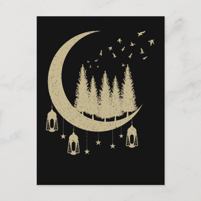 Crescent Moon Birds Spiritual Nature Lover Postcard (Front)
