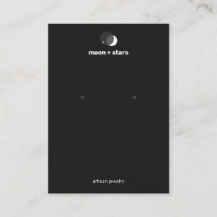 Crescent Moon Black Earring Display Holder Business Card