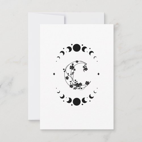 Crescent Moon Blank Note Card