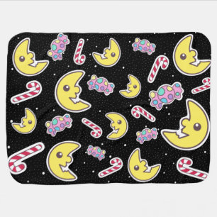 Crescent Moon Candy Cane Pattern - Halloween Baby Blanket