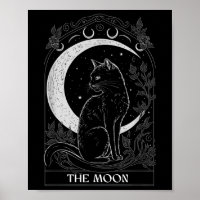 Crescent Moon Cat Tarot Card Graphic For Tarot Cat