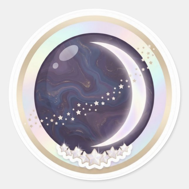 Crescent Moon Celestial Sticker (Front)