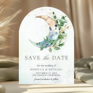 Crescent Moon Eucalyptus Arch Photo Wedding Save The Date