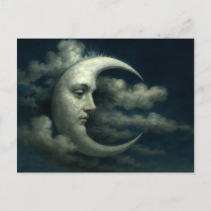 Crescent Moon Face Postcard
