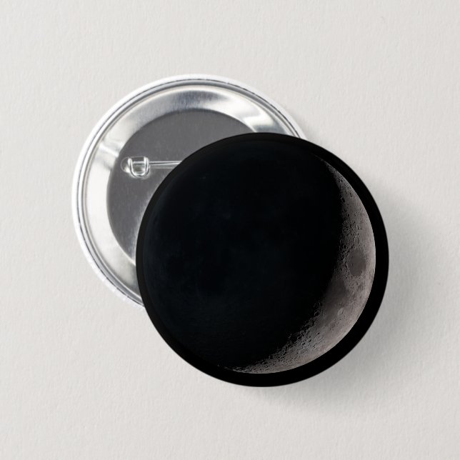 Crescent moon from NASA images Button (Front & Back)