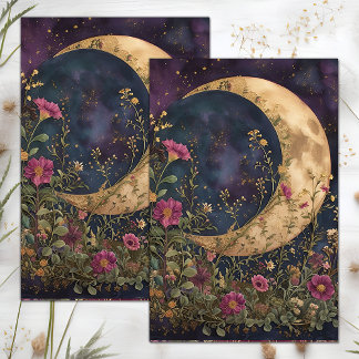 CRESCENT MOON GARDEN DECOUPAGE TISSUE PAPER