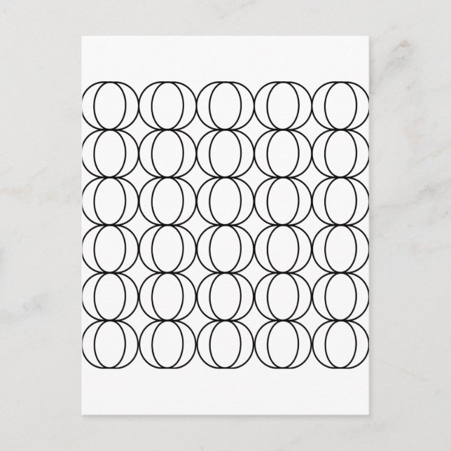 Crescent Moon Geometric Pattern Black and White Postcard (Front)